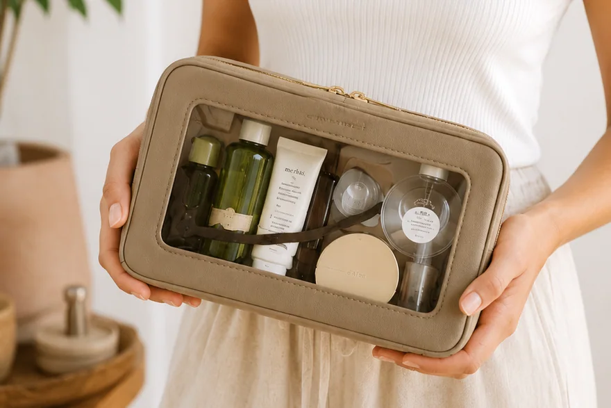 Airline amenity pouch — custom cosmetic bag product reference