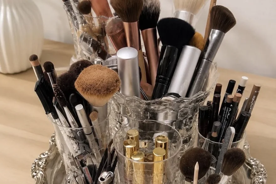 Makeup Bag with Pouch Accessories — Bulk cosmetic bag production detail